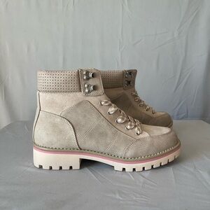 Beige Suede Boots
